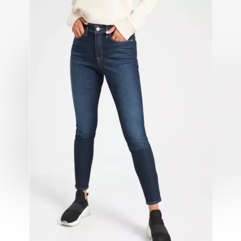 Athleta Sculptek Ultra Skinny Midnight Blue Jeans W1755 Sz 8 Petite